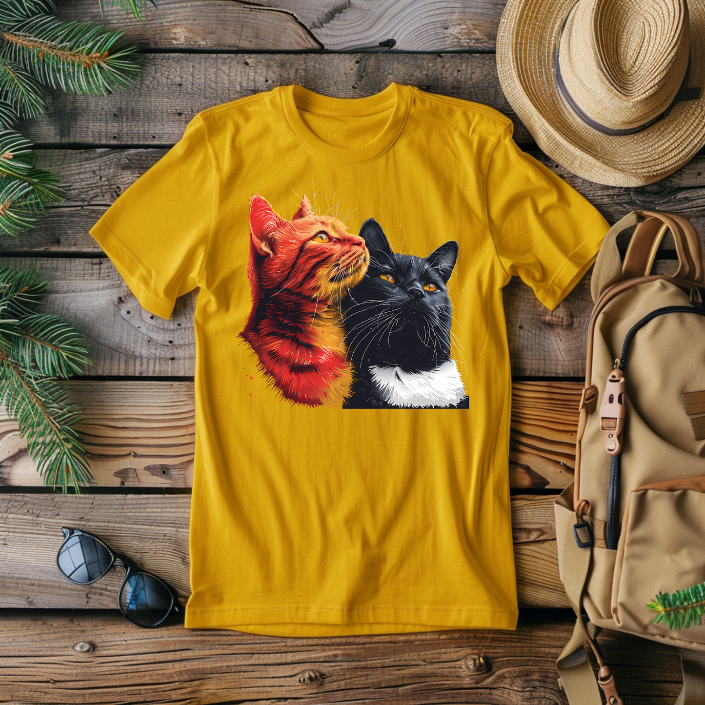 Orange and Black Cat T-Shirt